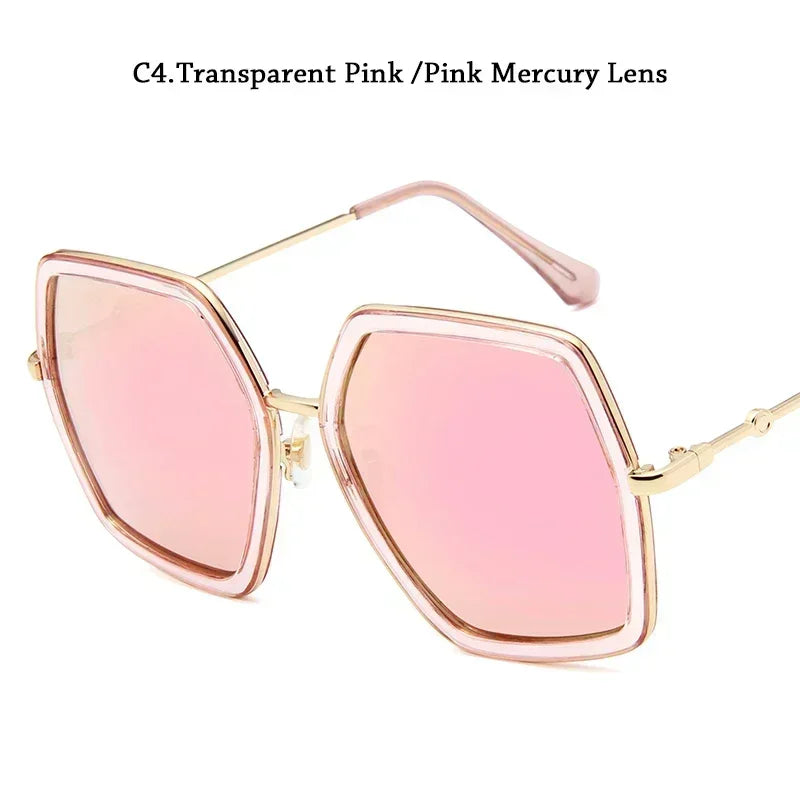 2024 New Oversized Square Sunglasses Women Luxury Brand Designer Vintage Sunglass Fashion Big Frame Sun Glasses UV400
