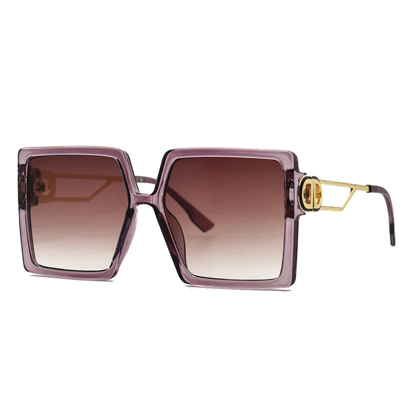 Trendy Oversized Square Sunglasses Women Fashion Classic D Shape Vintage Sun Glasses For Men Retro Shades Eyewear UV400