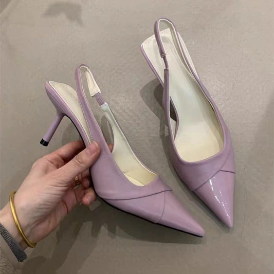 Woman Pointed Toe Sandals 2025 Summer Solid Color High Heels Elegant Shoes Sexy Stilettos Comfortable Women’s Sandals Size 35-42