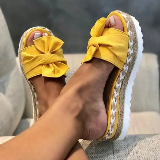 Women Heels Sandals with Wedges Shoes Woman Flower Platform Slippers Summer New Female Elegant Summer Shoes
