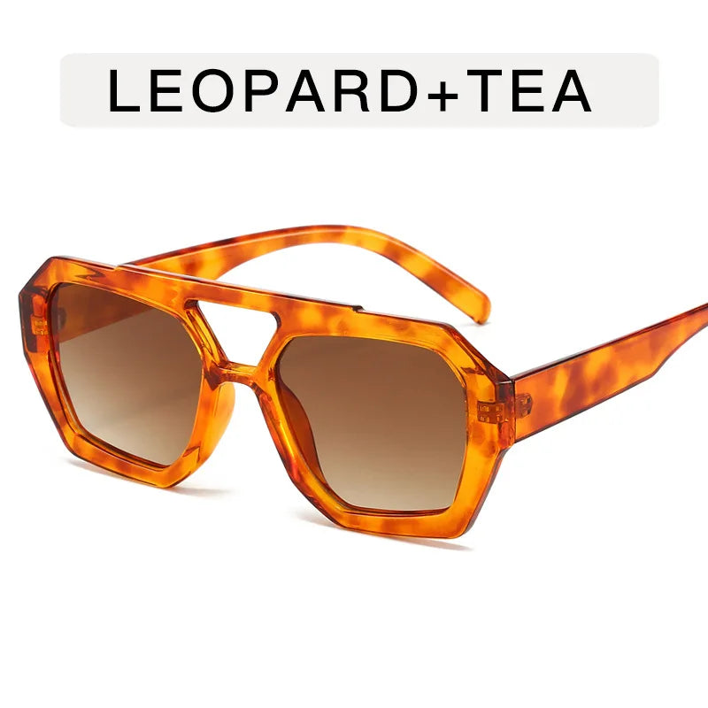 Small Frame Irregular Sunglasses Woman Brand Designer Fashion Luxury Sun Glasses Female Vintage Hollow Leopard Oculos De Sol