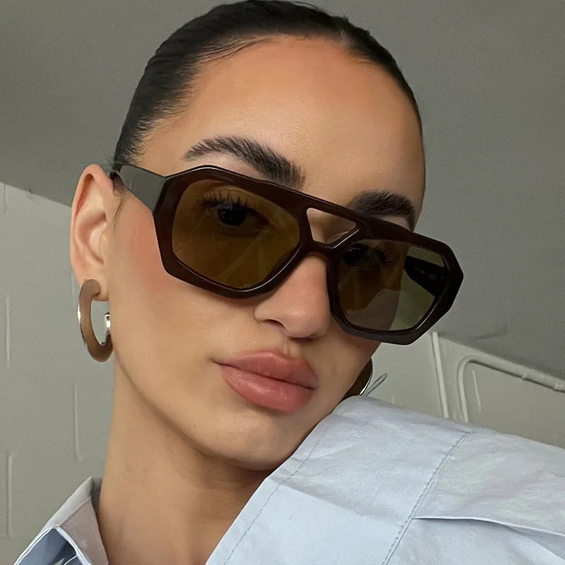 Small Frame Irregular Sunglasses Woman Brand Designer Fashion Luxury Sun Glasses Female Vintage Hollow Leopard Oculos De Sol