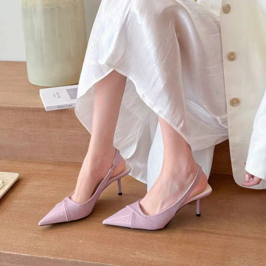 Woman Pointed Toe Sandals 2025 Summer Solid Color High Heels Elegant Shoes Sexy Stilettos Comfortable Women’s Sandals Size 35-42