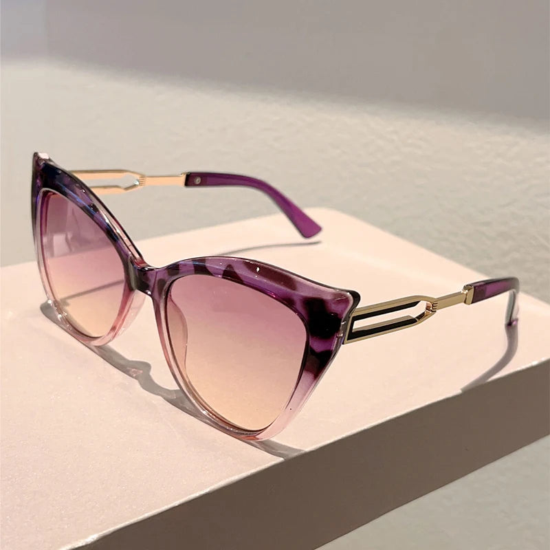 KAMMPT Cat Eye Sunglasses Women 2025 New Fashion Vintage Multicolor Casual Sun Glasses Trendy Luxury Brand Design Decor Shades